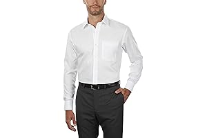 Men's Regular Fit Non Iron Solid Dress Shirt 17 36/37