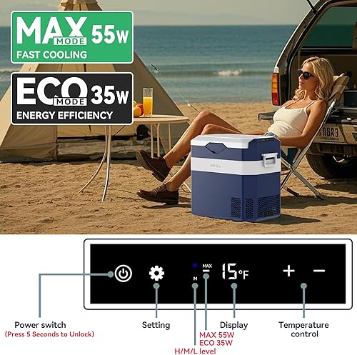 Miniatura 4 de Refrigerador portátil de 12 voltios para automóvil, 12 V, 40 cuartos de galón, congelador, compresor de 12 V24 V CC 110  240 V CA para camión,