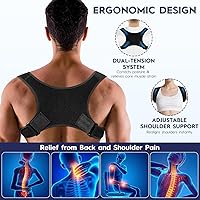 Vista 4 de Corrector de postura para hombres y mujeres – Sistema biónico soporte de espalda ajustable para la parte superior de la espalda, soporte de postura
