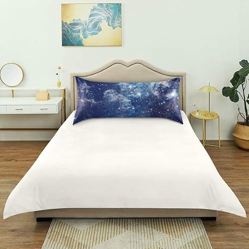 Miniatura 6 de Funda de almohada de satén para cabello y piel, funda de almohada de seda tamaño estándar, galaxia, estrellas, nebulosa, cosmos, nube, fundas de