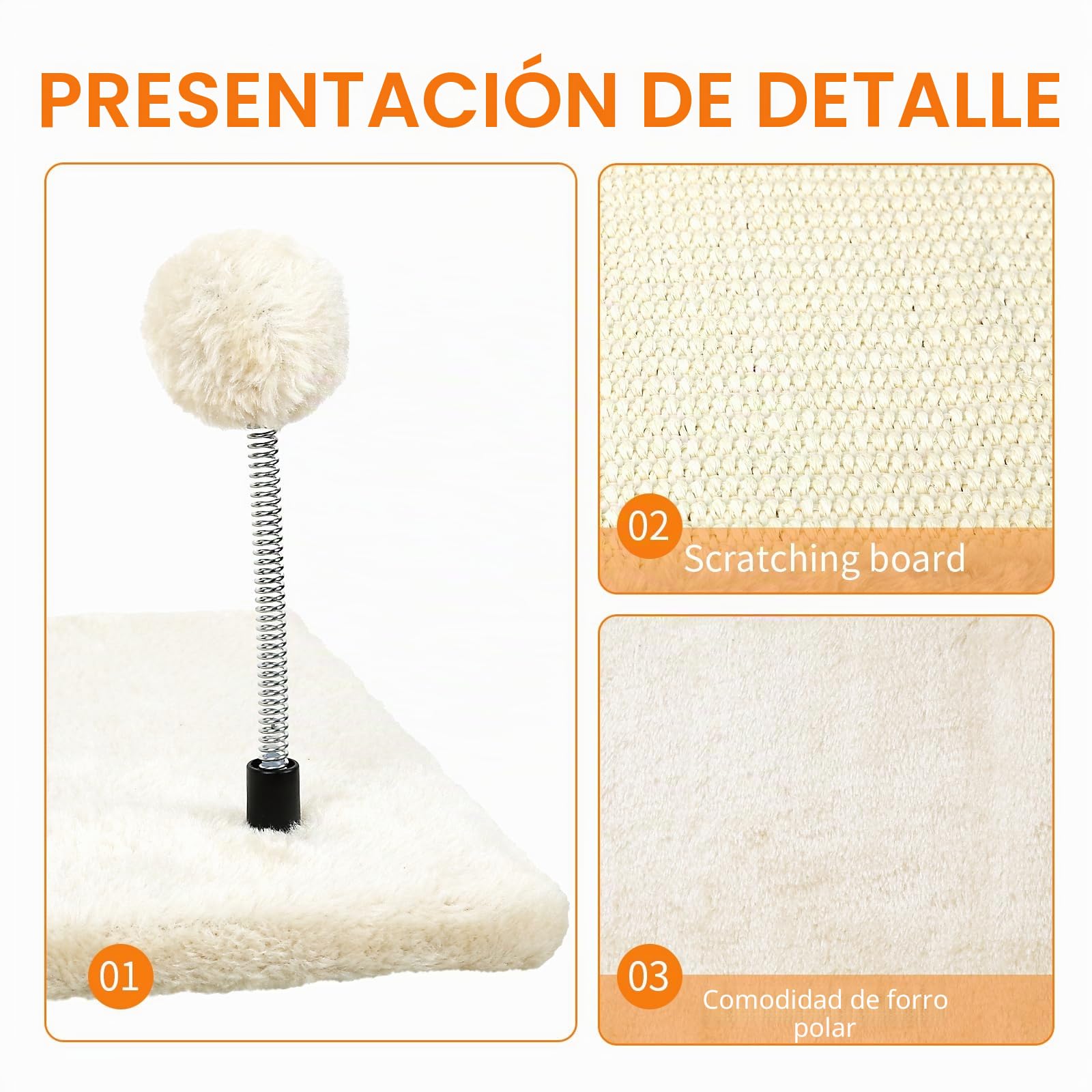 Juego de pared de escalada para gatos con hamaca, cueva para gatos, puente para gatos, tabla para rascar y árbol rascador, 4 piezas de madera para gatos Catwalk (beige)