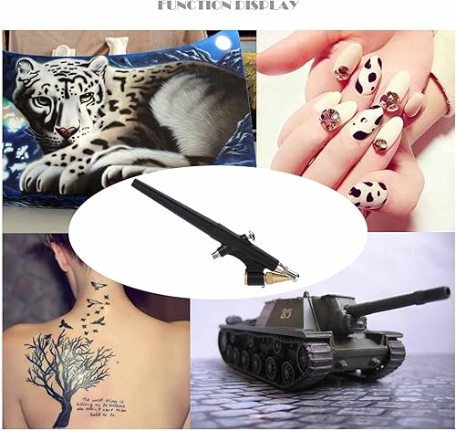 Miniatura 7 de Sand Blaster - Mini kit de compresor de aerógrafo, alimentación de sifón, pistola de pintura con cepillo de aire de acción única, pistola de arena