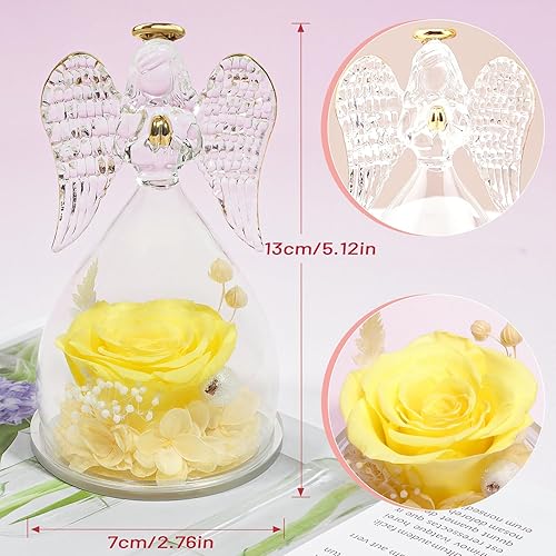 Miniatura 2 de Miofula Regalos de rosas preservadas para mujeres, figuras de ángel para siempre, regalos de cumpleaños de rosas reales para mamá, abuela, esposa,