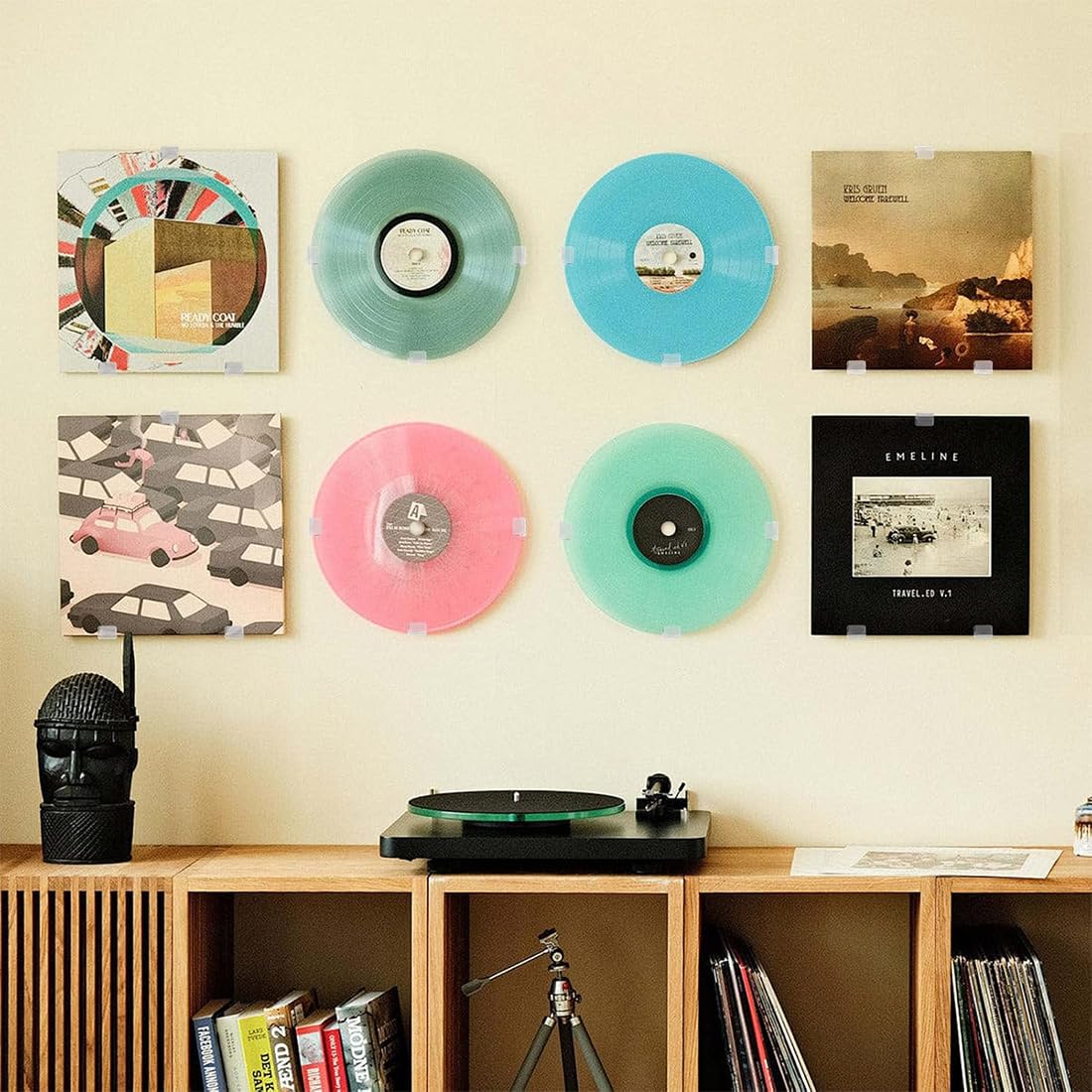 Pezzi Supporto da Parete per Dischi in Vinile, Acrilico Trasparente Espositore per Copertina LP