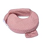 My Brest Friend Original Nursing Pillow Enhanced Ergonomics Essential Breastfeeding Pillow Support for Mom & Baby W/Convenient Side Pocket, Double Straps & Slipcover, Dusty Rose Geo