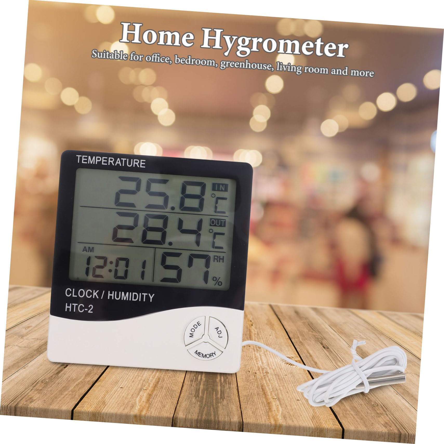 Sosoport 2 Sätze Thermometer Thermal- Aufkleber Tank Sonde im Freien Monitor aquarium temperaturanzeige gewächshaustheometer hygrometern digitales Hygrometer Aquarienhygrometer Plastik Weiß