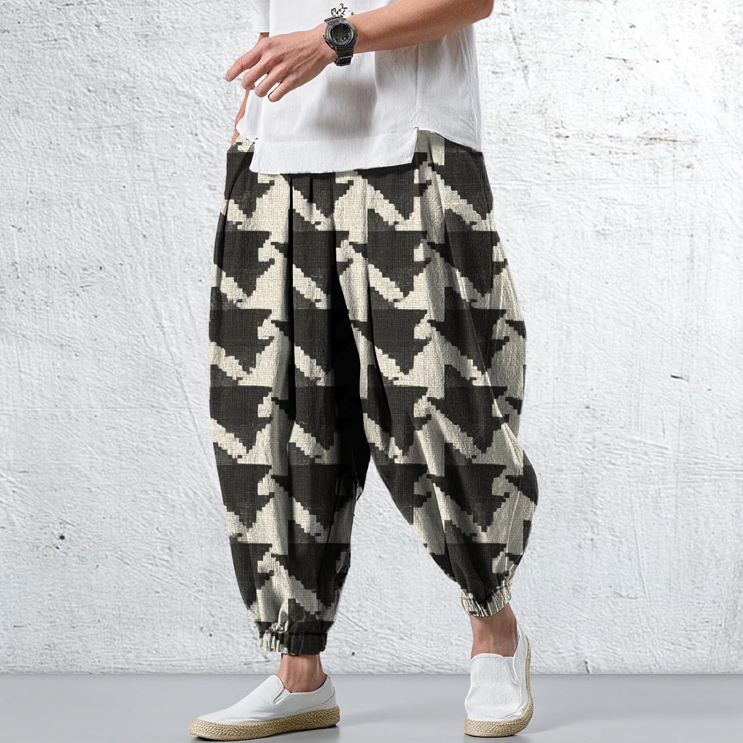 Relax Wide Leg Pants Hippy Boho Pants Men Hip Hop Street Casual Sports Trousers for Men Plus Size 2025 Baggy - Image 2