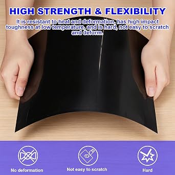 5Pcs Black ABS Plastic Sheet, 30x20cm Two-Sided Rigid Moldable Panel 2mm
