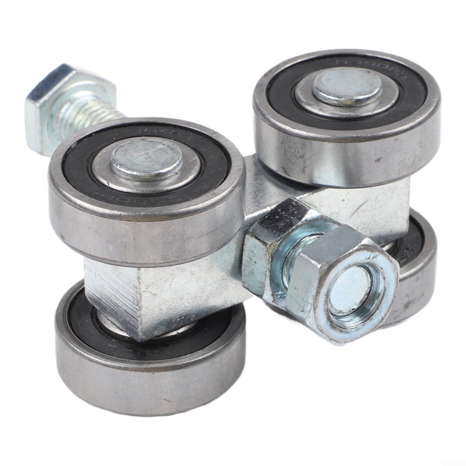 Lot de 2 chariots robustes à 4 roues pour canal de jambe de force de 1-5/8", roues de levage en acier au carbone laminées à chaud avec boulons et écrous M10, capacité de 400 kg