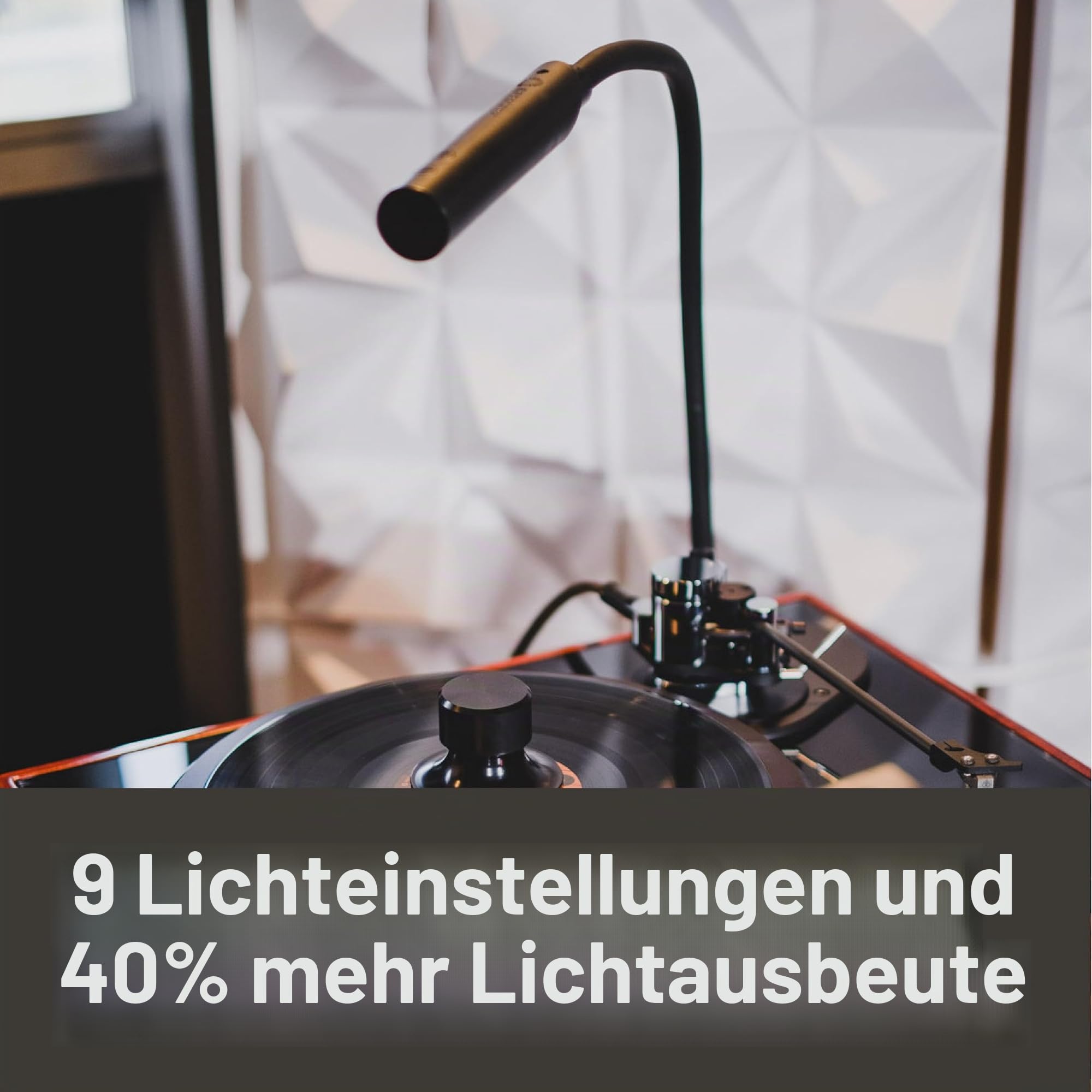 Reliable UberLight Flex 3200TL Arbeitslicht,LED tragbare Schreibtischlampe mit Klemme, USB-Anschluss, 26.5 Zoll flexibler Schwanenhals, 9 Lichteinstellungen, bis zu 60.000 Stunden Nutzung (schwarz)