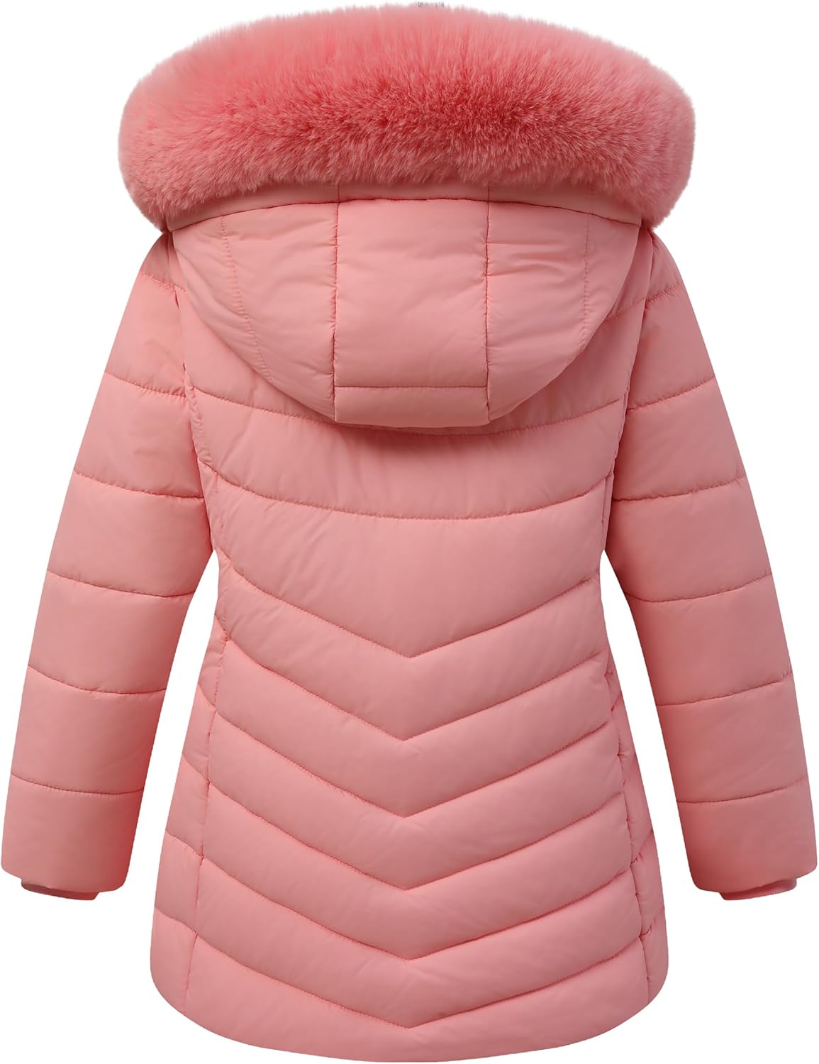 Girl's Winter Coat Hooded Long Parka, Kids Down Outerwear Jacket with Elegant Double-Closure Design - Image 2