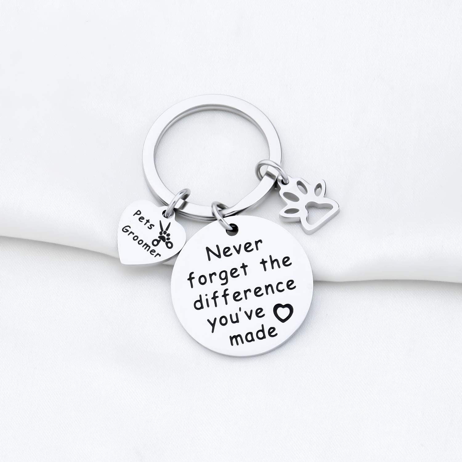 MYOSPARK Pet Groomer Keychain Dog Salon Gift Never Forget The Difference You've Made Appreciation Jewelry Pet Beautician Gift - Image 4