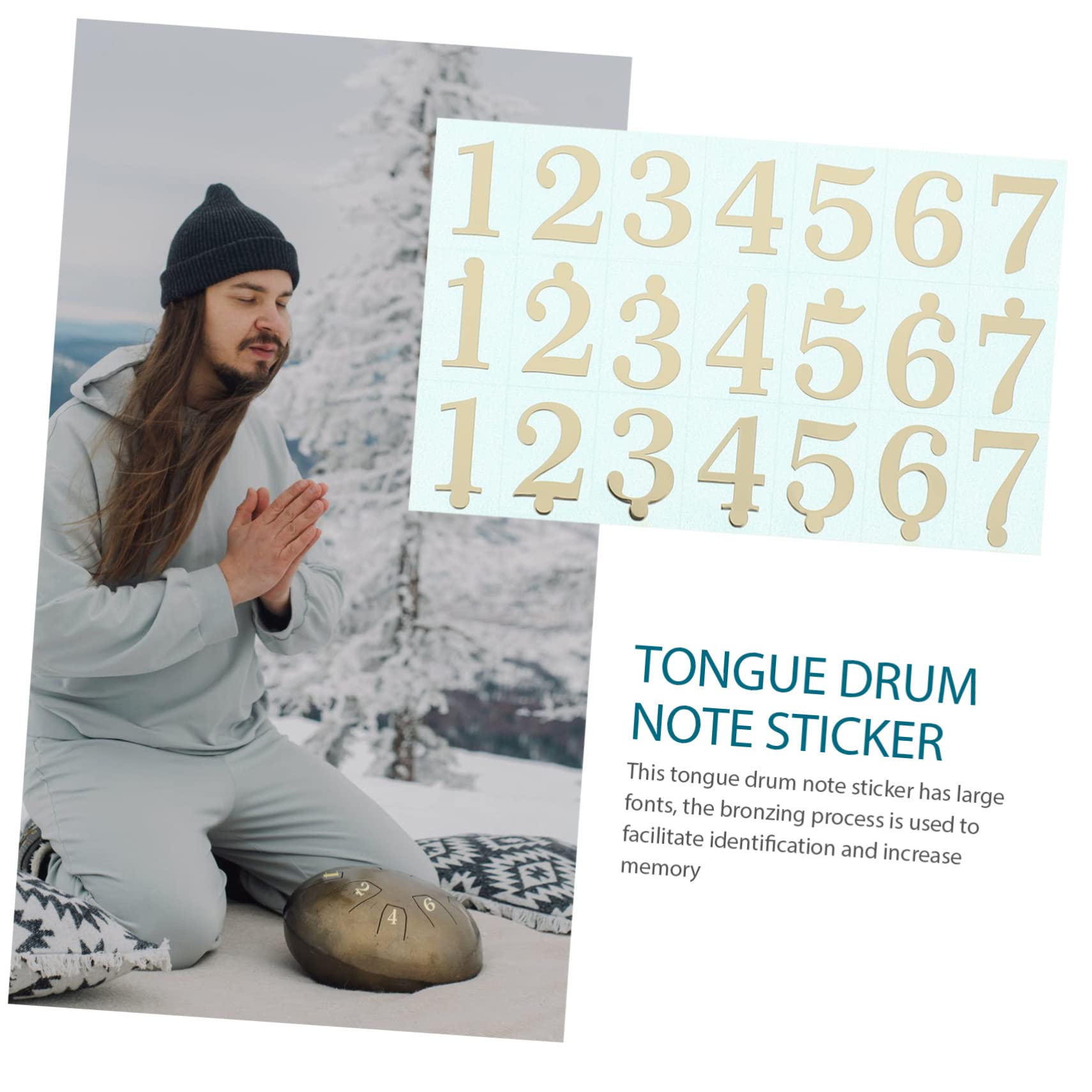 6 Feuilles D'Autocollants De Notes Pour Tongue Drum - Repositionnables Sans Résidu - Outil D'Apprentissage - 12