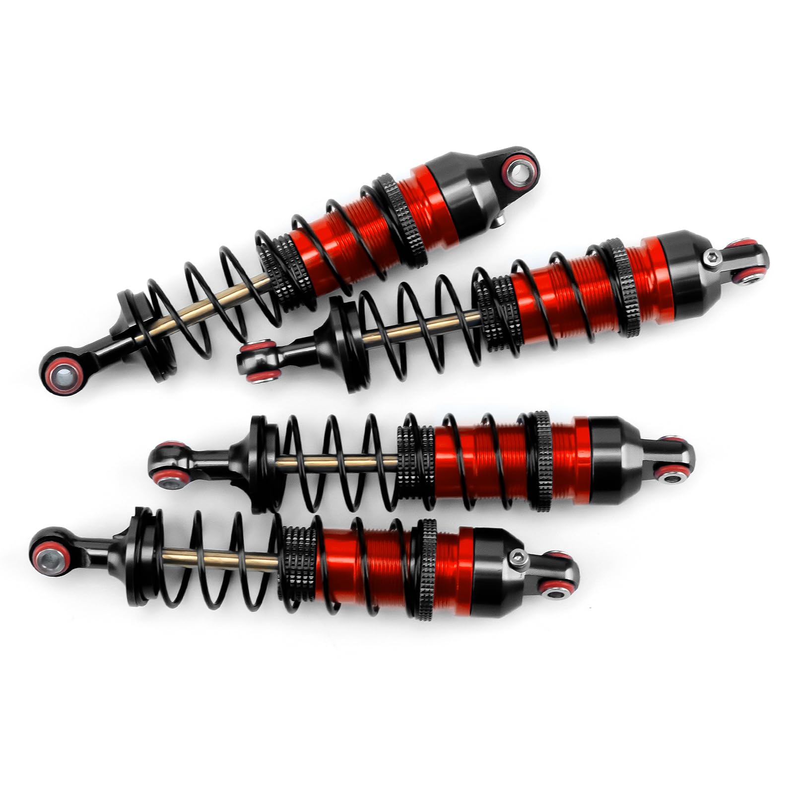 AXspeed 4pcs Shock Kits Aluminium Shock Absorber Dampers for 1/16 TRX Mini Maxx RC Car (Black & Red) - Image 2