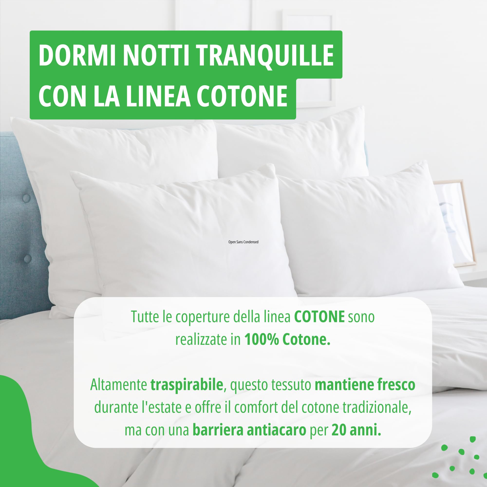 Allergosystem Copricuscino Antiacaro - Federa Cuscino Letto Cotone 50x80cm - Dispositivo Medico Antiacaro e Anallergico MADE IN ITALY - Linea Cotone (50x80cm)