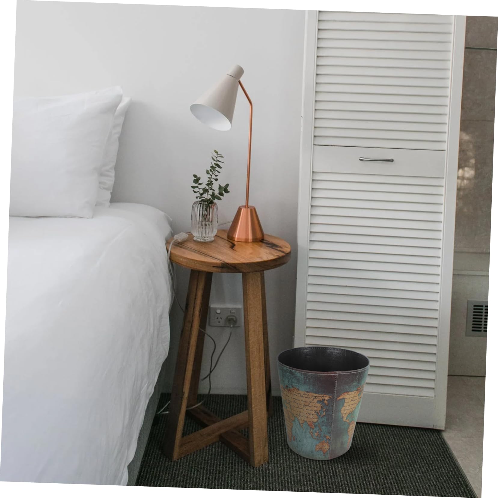 Cestino per Rifiuti in Cuoio Stile British Vintage, Secchio per Carta senza Coperchio, Riutilizzabile e Igienico per Casa e Ufficio