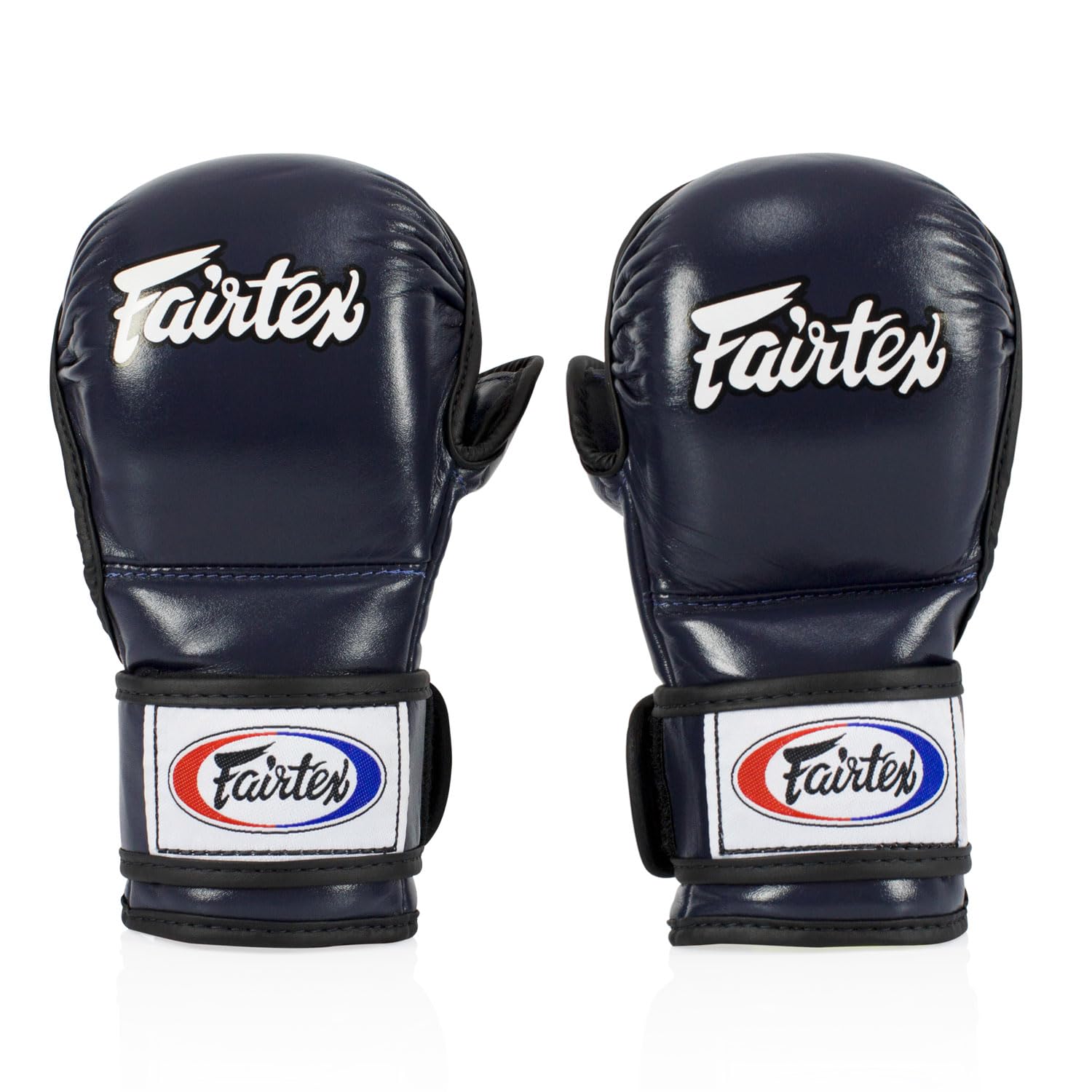 Fairtex FGV15 MMA Sparring Gloves | Double Wrist Wrap Closure | Made from Premium Quality Leather | Light Weight & Shock Absorbent (Blue, Large)
