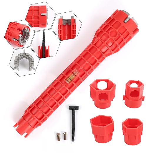 14-in-1 Multi-Functional Plumbing Wrench, Non-Slip Comfort Grip, Universal Tool for Toilet, Sink, Faucet Installation & Repair, Bathroom & Kitchen Plumbing