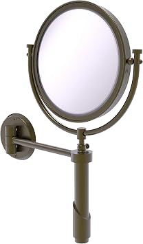 Allied Brass TRM-8/5X Tribecca Collection Wall Mounted 8 Inch Diameter with 5X Magnification Make-Up Mirror, Antique Brass