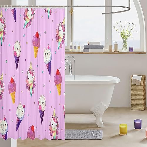 Miniatura 51 de Cortinas de ducha impermeables con diseño de barco pirata de caricaturas, tela de aventura marina, cortina de ducha de baño con peces submarinos,