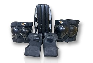 AXG Unique Design Quintessential Durable & Stylish Protective Kit for Cycling/ Skating Guard Combo (Black)