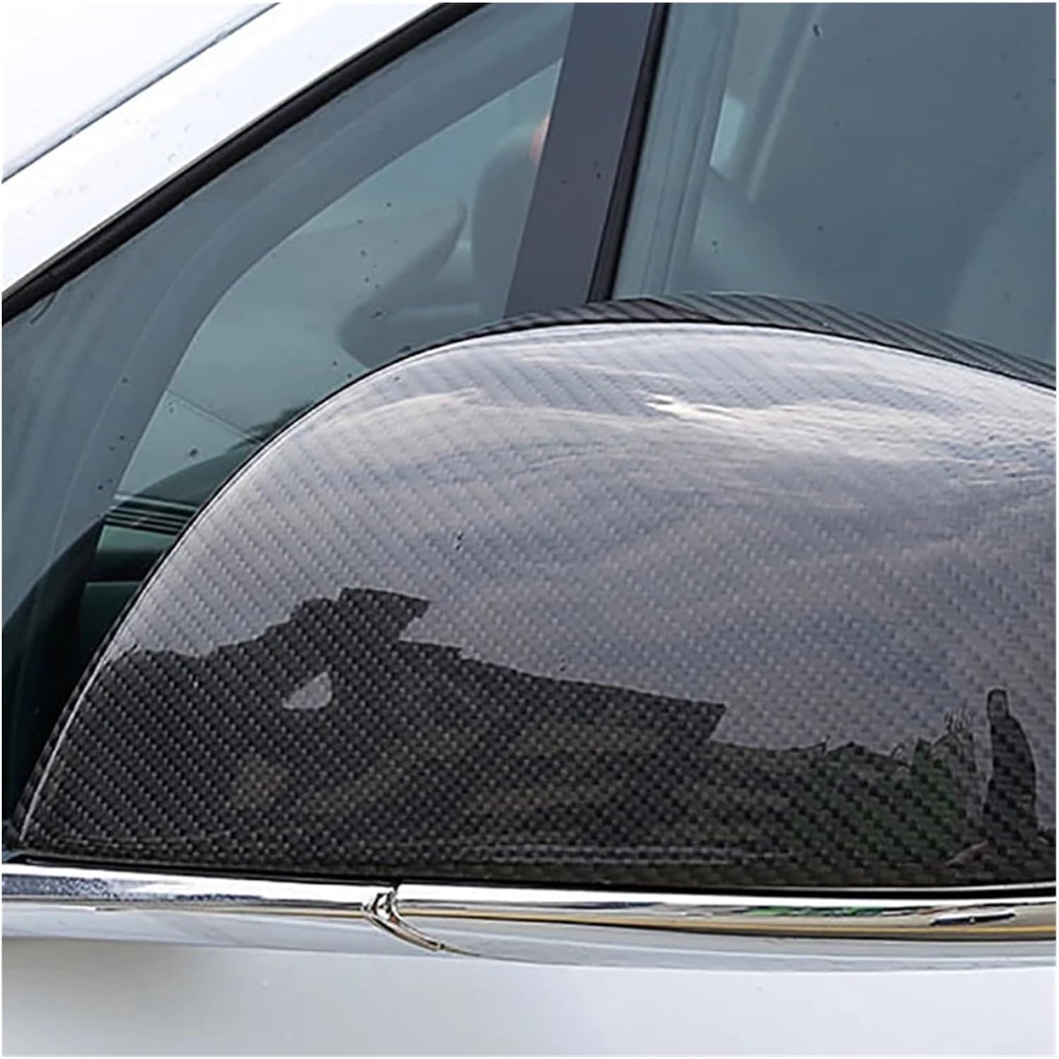 Dry Carbon Fiber Car Side Mirror Cover Compatible For Tesla Model X 2016-2020 Rear View Mirror Cover Trim Accessories Rearview Mirror Cover,Bright Color