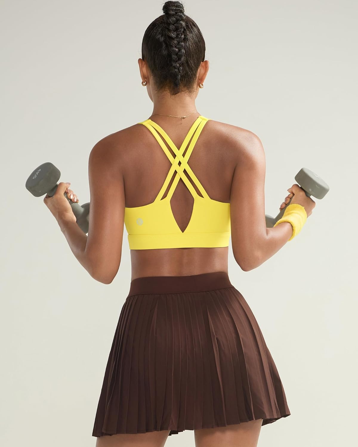 RUNNING GIRL Sports Bra for Women High Support, Molded Cup High Impact Sports Bras with Sewn in Pads Strappy Running Bra - Image 6