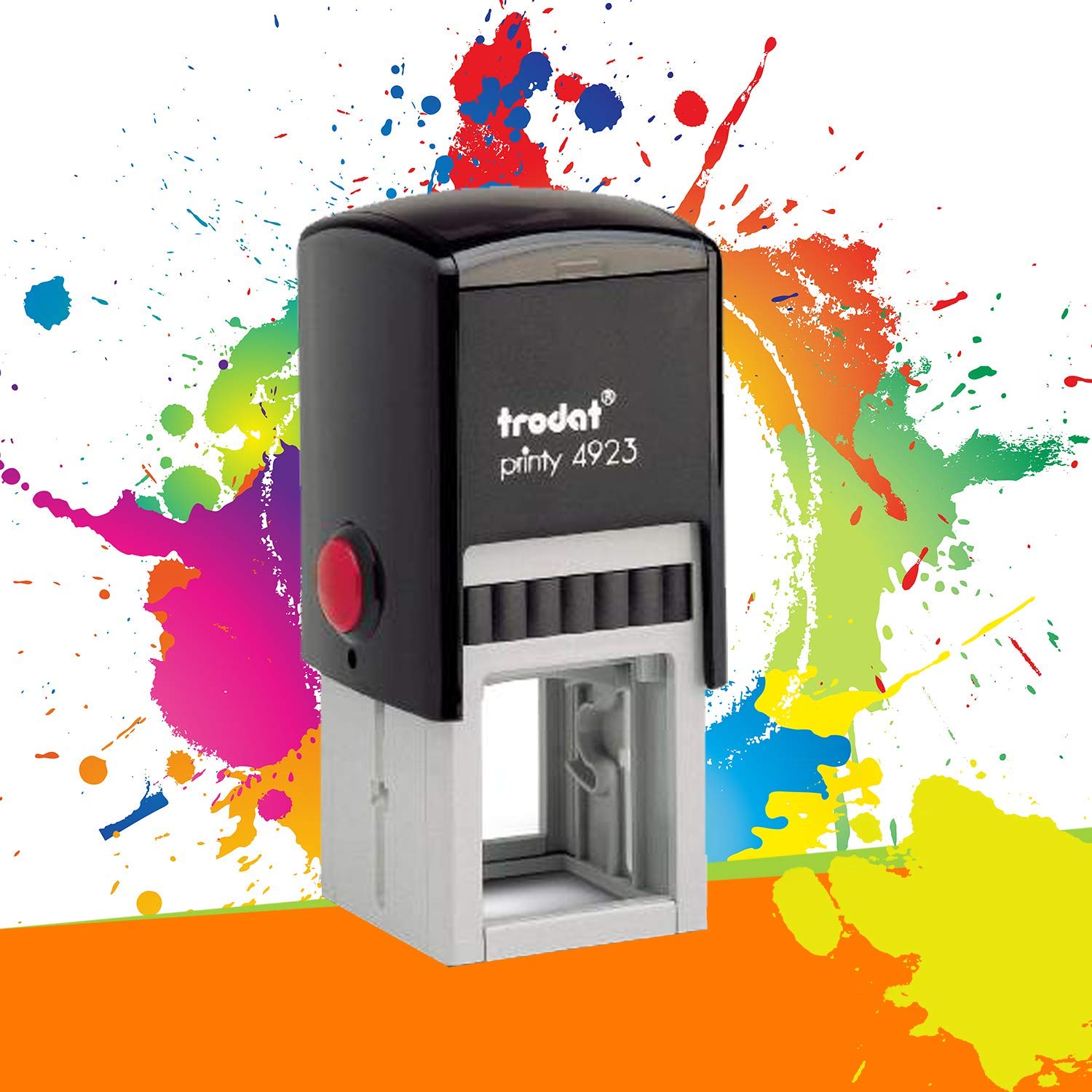 Trodat Printy 4923 - Professioneller Selbstfärbestempel mit 6 Zeilen zur Personalisierung – Textplatte 30 x 30 mm Inklusive