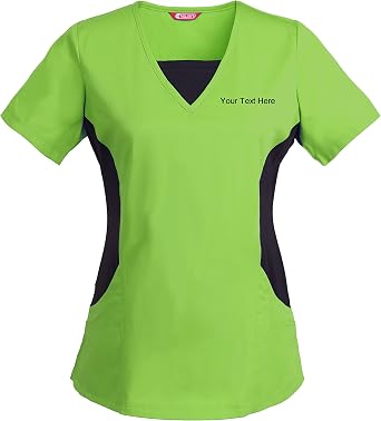 Personalized Customizable Embroidered Womens Scrub Top