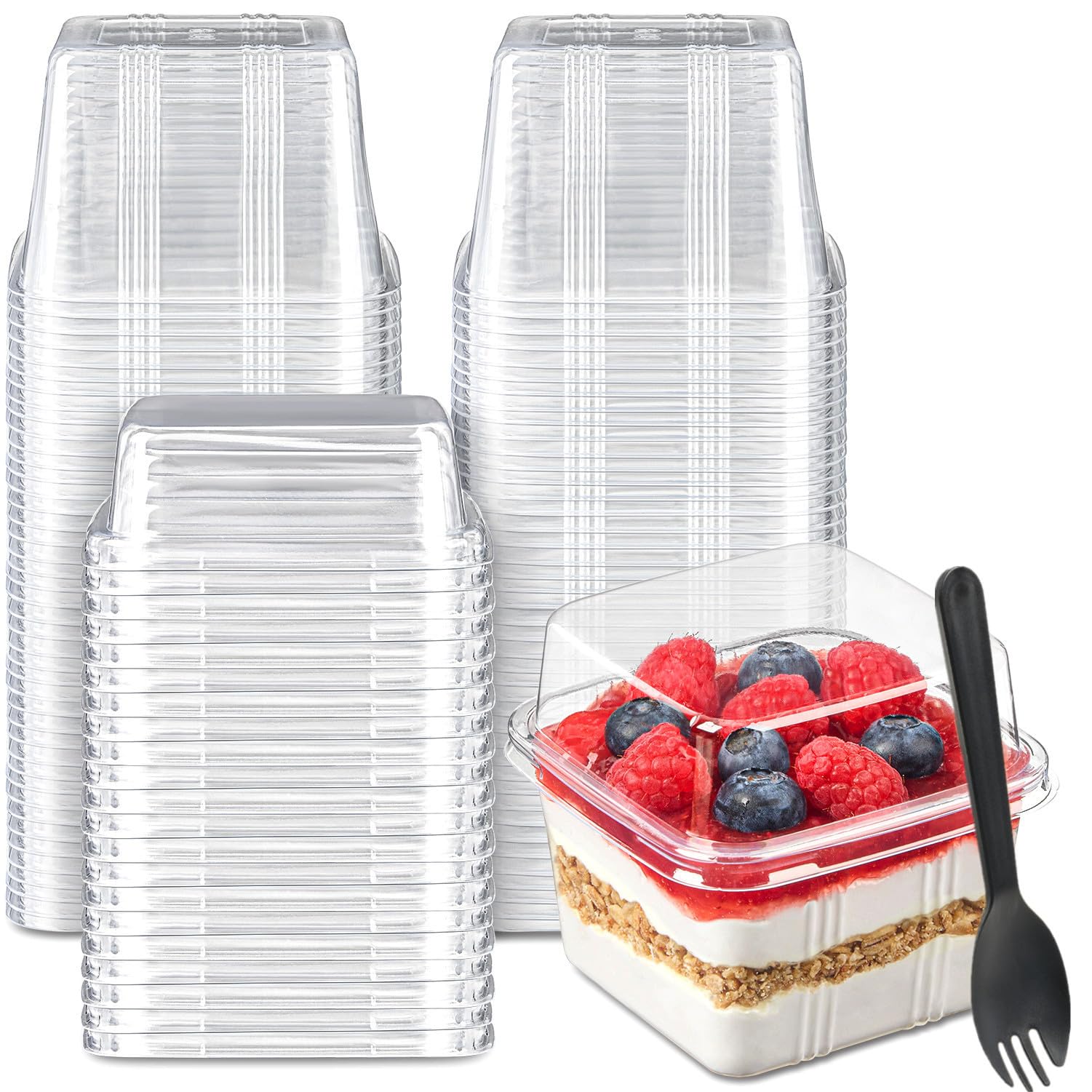 Luminarc Quadro Dessert30 デザートカップ 8個セット Amazon.com: Zezzxu 50 x 8 oz Dessert Cups with Lids and Spoons
