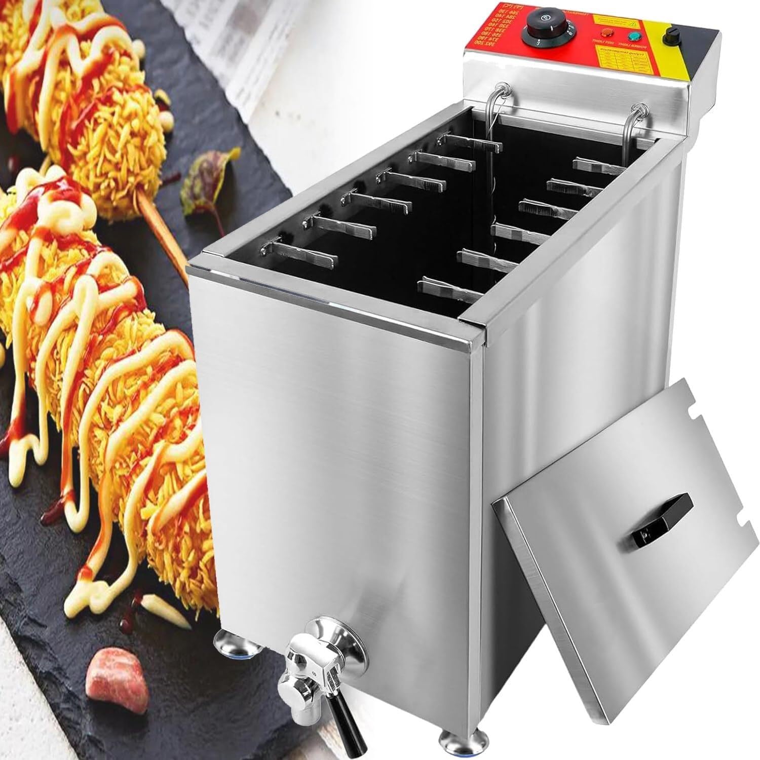 Cheese Hot Dogs Sticks Fryer,Electric Deep Hot Corn Dog Fryer,Commercial Cheese Hot Dogs Sticks Maker,Sausage Grill Stove,