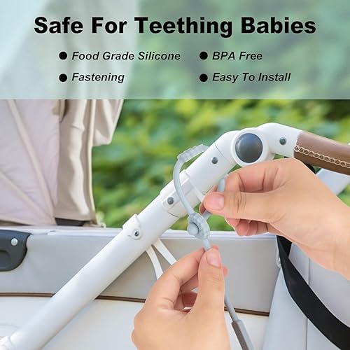Miniatura 3 de Correas de juguete para bebé, clips de silicona para chupete, correas ajustables de silicona para cochecitos, silla alta, cunas, cestas colgantes,