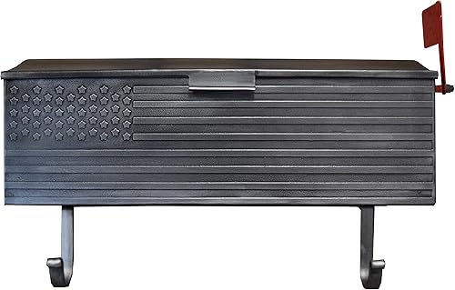 Oakland Living AZ620-SILVER - Banderas de correo y colgadores de periódicos de metal patriótico plateado para montaje en pared