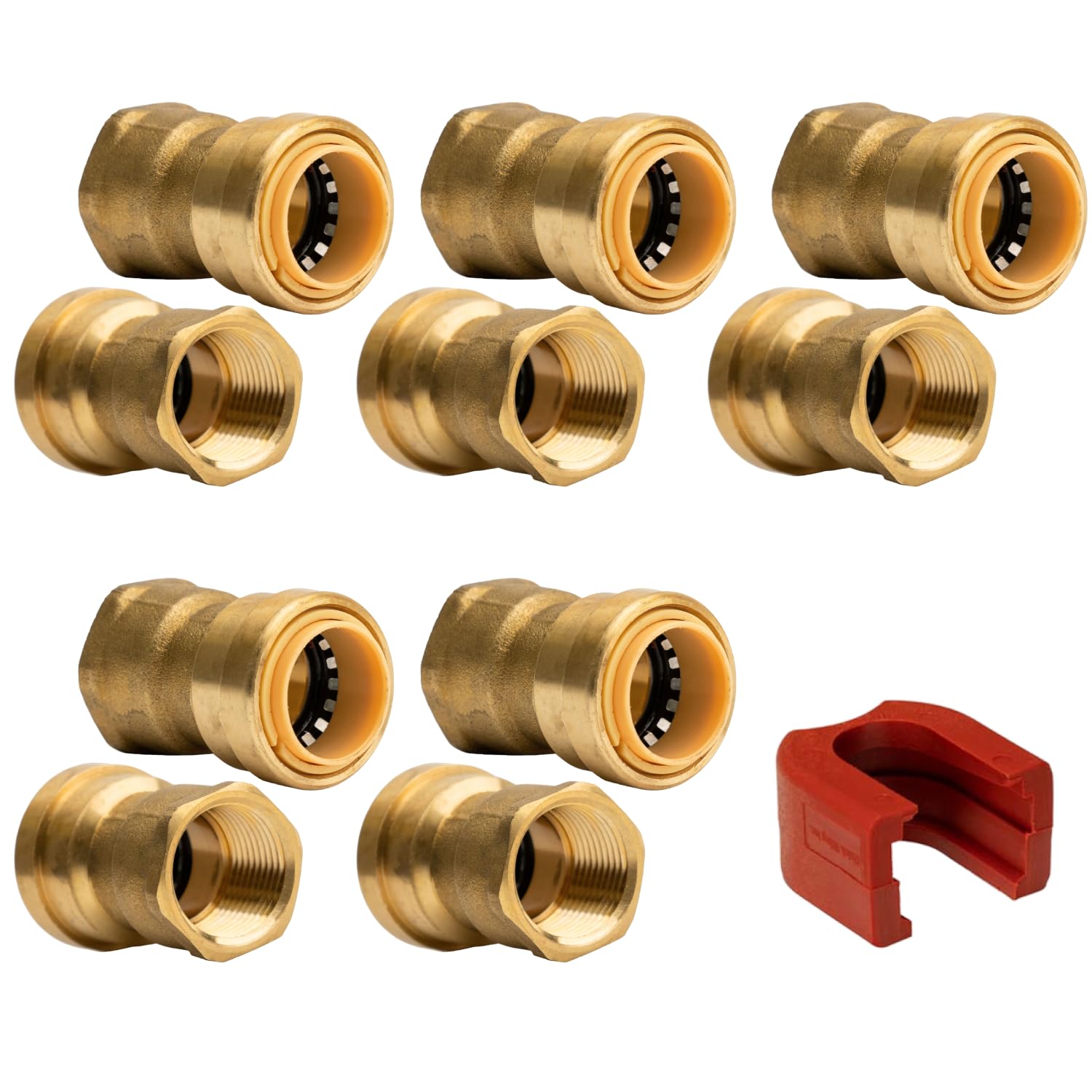 Kit de instalación de calentador de agua de 3/4 x 3/4 pulgadas, paquete de 5 con herramienta de extracción SlipClip