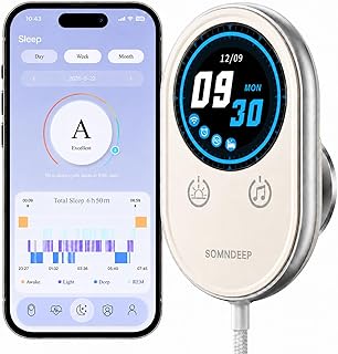 Contactless Smart Sleep Monitor, Non-Wearable 60GHz Millimeter-Wave Radar Sleep Wellness Tracker Device, Bedside Sleep & Breathing Pattern Trends Tracker for Breathing Sleep Quality Insights