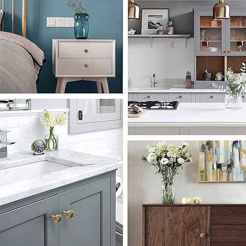 Miniatura 4 de AAMPEAR Paquete de 6 pomos blancos para gabinete, elegante estampado de leopardo femenino de 1-14 pulgadas, de aleación de zinc, pomos modernos para