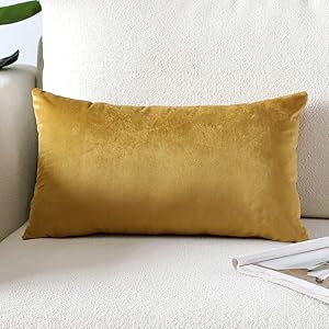 Artscope Luxury Velvet Pillow Covers Super Soft Decorative Square Throw Pillow Covers Case Cushion Covers for Sofa Couch Bedroom Car Decor 12x20 Inch Gold