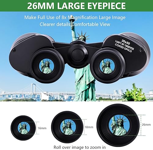 Miniatura 4 de Binoculars 20x50 - Professional High Magnification HD Compact Binoculars for Bird Watching, Hunting, and Outdoor Activities - Low Light Night
