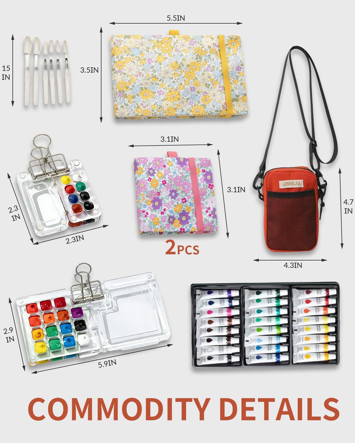 24 Color Mini Watercolor Paint Set for Adults - All-in-One Portable Travel Kit with Sketchbook, Palette, Brush & Carry Bag | Complete Art Supplies for Artists