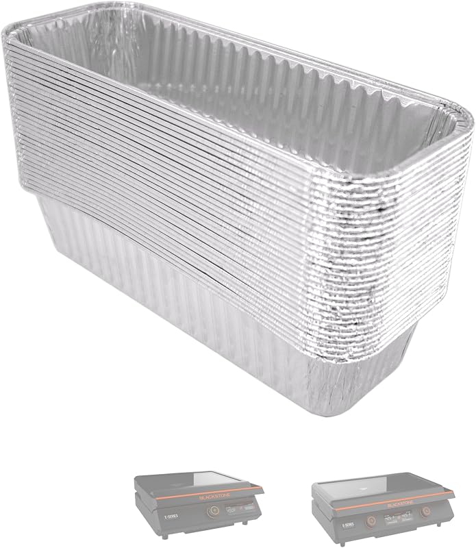 Grease Cup Liner for Blackstone E-Series 17"&22" Electric Tabletop Griddle | Lightweight; Heat-resistant aluminum; Makes cleanup quick; Drip pan foil liners; Fits E-Series Griddle #8000 #8001 #8005