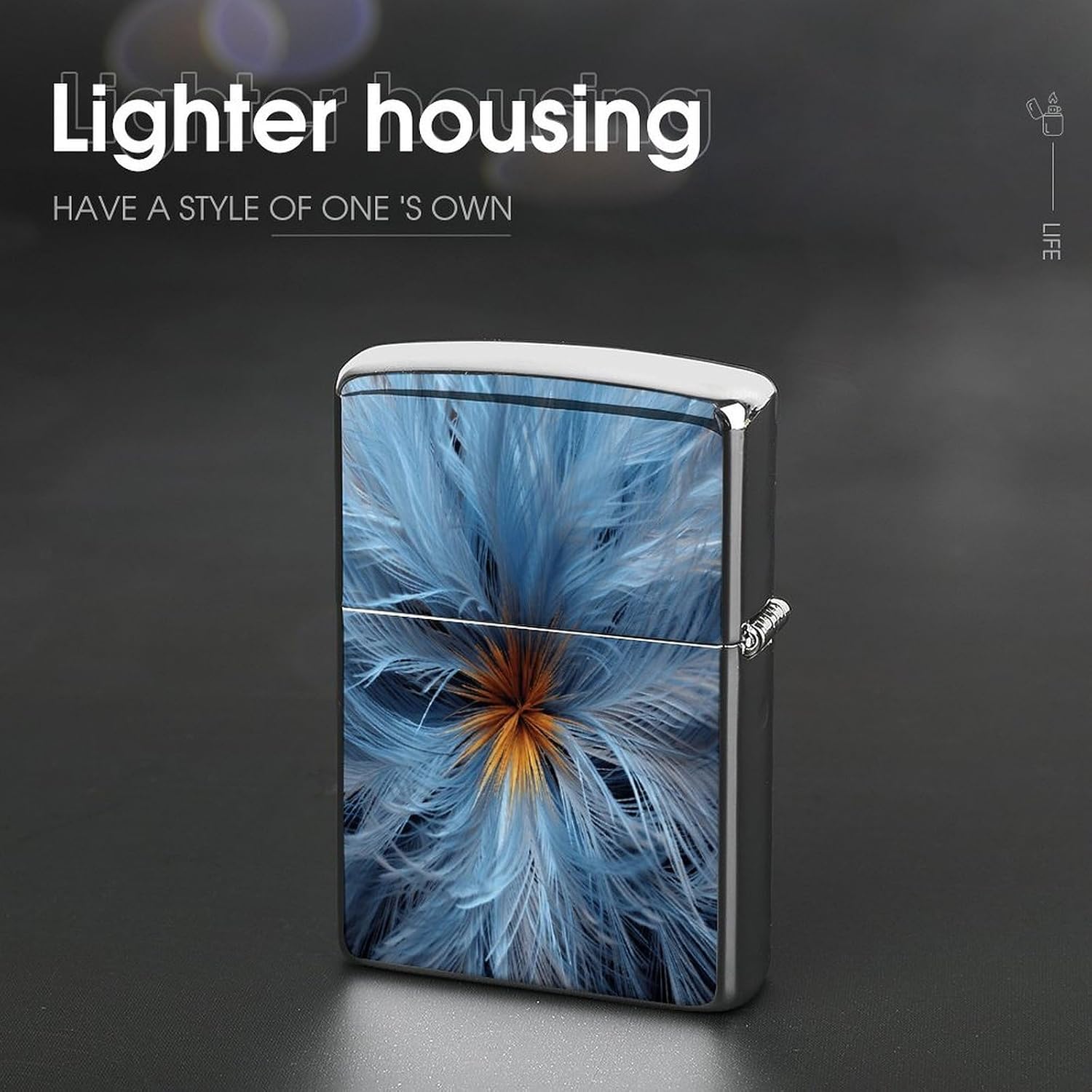 Big Blue Flower Lighter Case Cover Lighter Shell