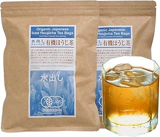 茶工場 浜佐商店 有機茶葉を炒った香ばしい冷ほうじ茶 「有機水出しほうじ茶ティーバッグ」 1ﾘｯﾄﾙ用8g×10入×2袋(160g）