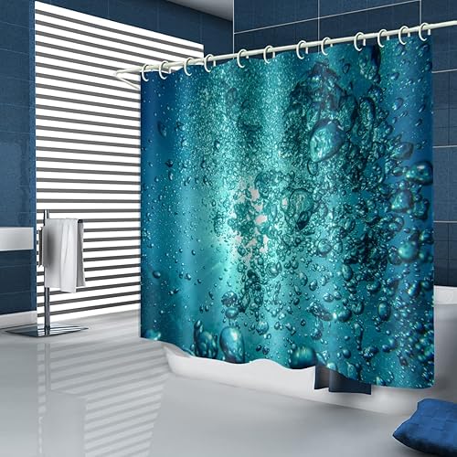 Miniatura 3 de Cortinas de ducha 3D de espuma de agua de mar para baños, cortina de ducha estándar de lujo para bañeras, cortinas de ducha 3D de tela impermeable