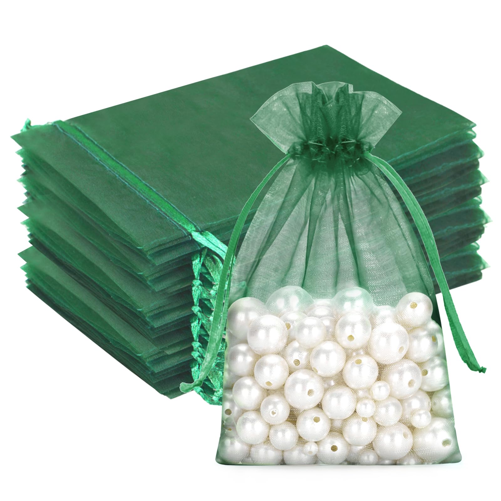 G2PLUS White Organza Gift Pouches - 7x9 CM Small Organza Favor Bags, 50 PCS Wedding Jewelry Bags - Clear Mesh Pouches for Wedding, Christmas, Birthday, Anniversary — view 41