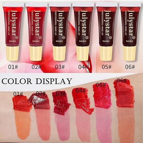 Miniatura 5 de Tatuaje de labios para despegar y revelar, impermeable, brillo de labios, tinte de labios de 6 colores con acabado mate, brillo de labios,