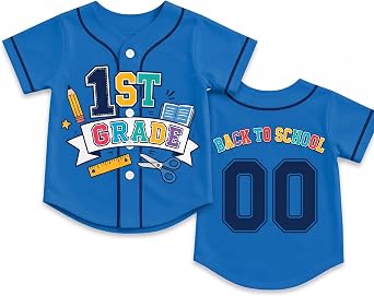 Custom First Day of School Baseball Jersey, Personalized Pre-K Kindergarten Sport Shirt, Back to School Outfit