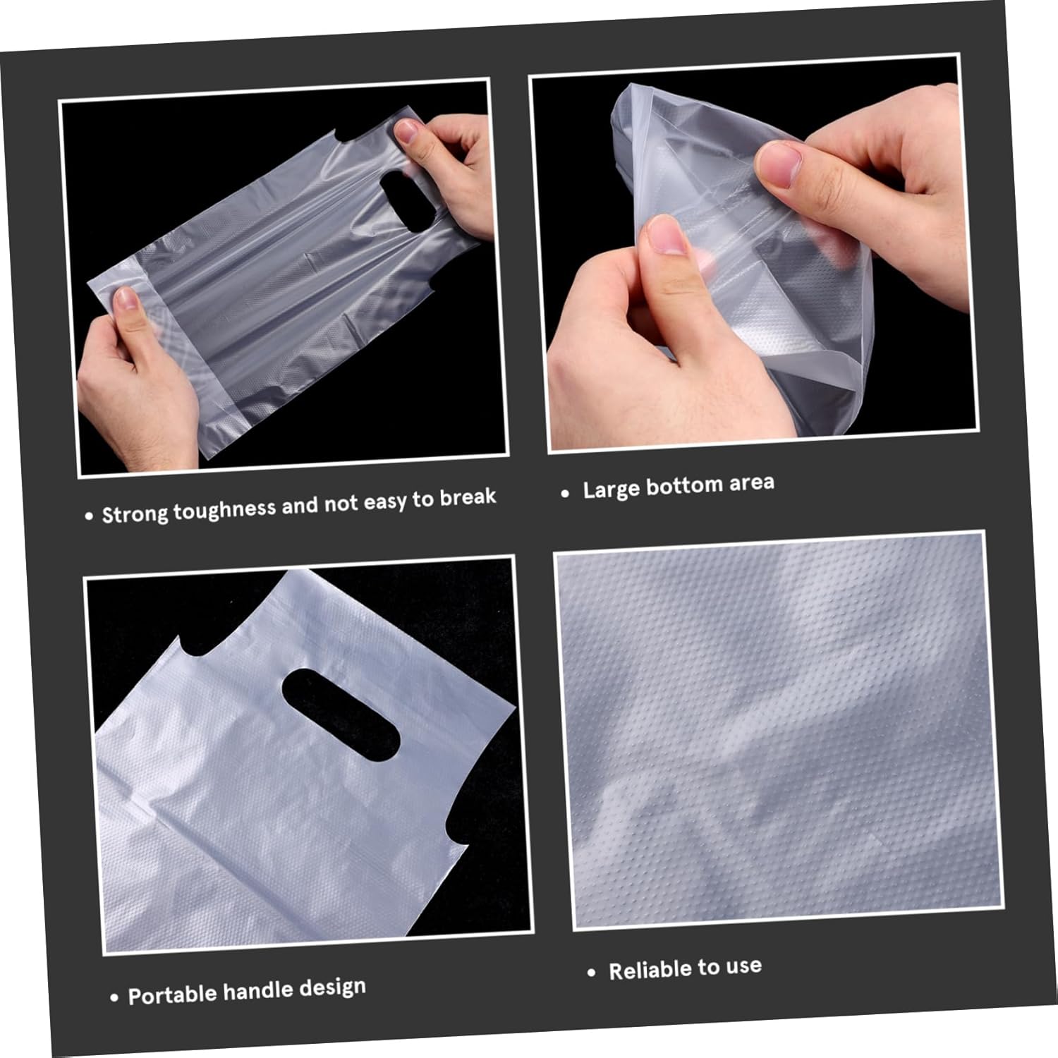 500pcs Beverage Carrier Bags for Takeout Drinks Portable Handle Bags for Coffee Juice and Milk Tea Convenient Storage for Shops and Events