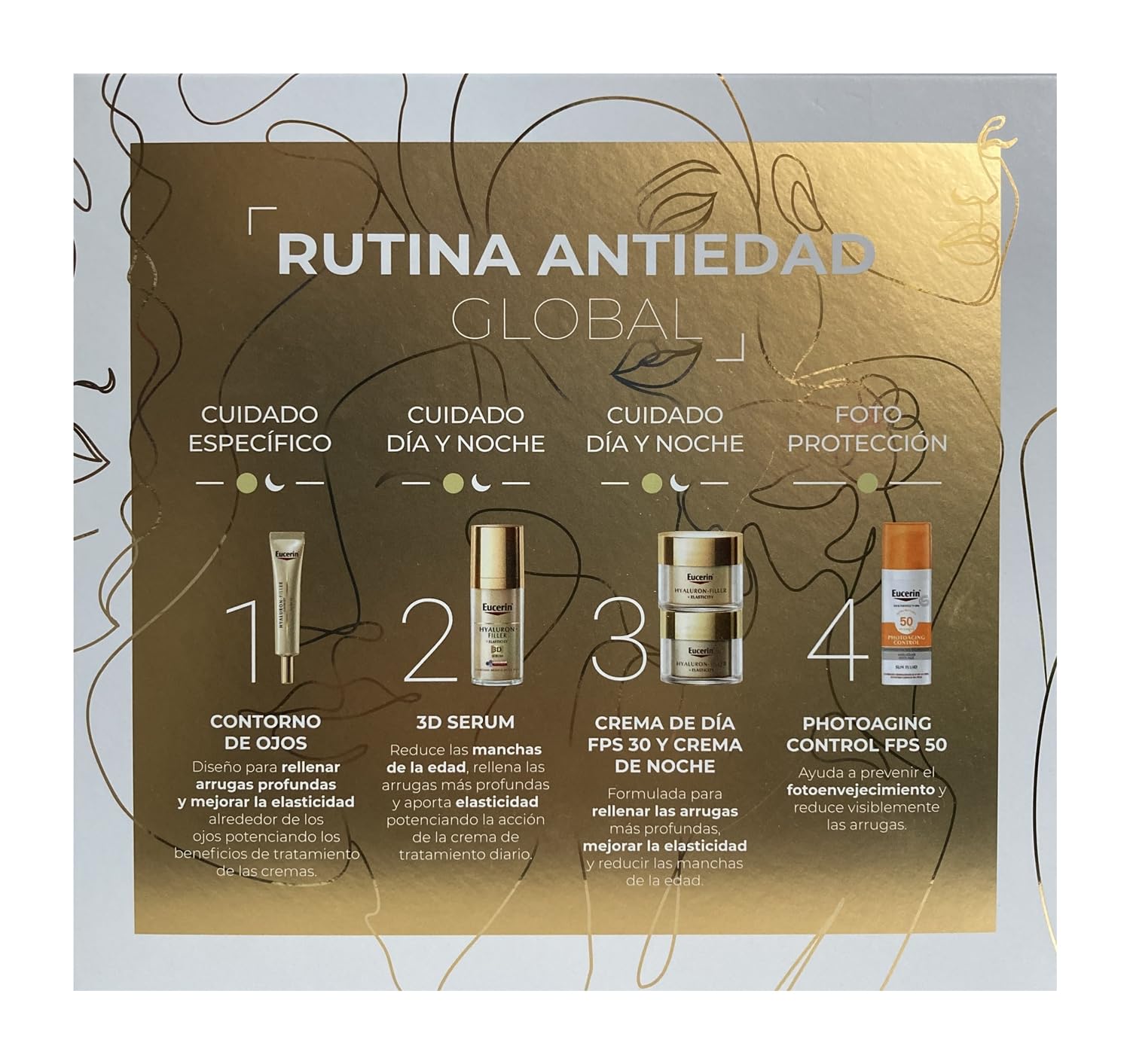 compatible con Eucerin Cofre piel Madura: (Crema de Día SPF30 50 ml y Crema de Noche 50 ml.) TOTAL 1 COFRE