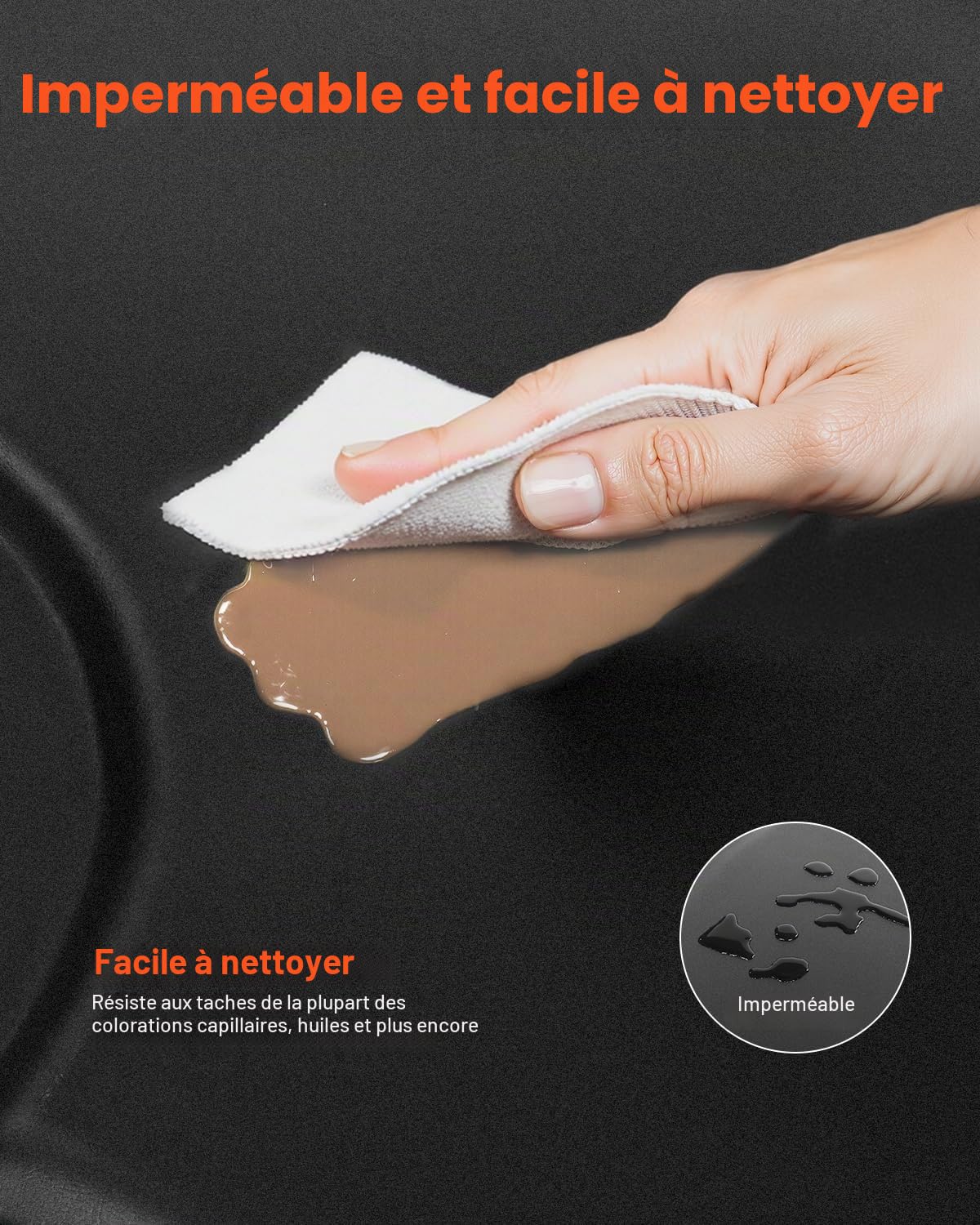 VEVOR Tapis de Chaise de Salon Coiffure, 1225x1505x13 mm, Tapis de Sol Salon Coiffeur Anti-Fatigue pour Base de Chaise Circulaire, Surface en PVC, Facile à Nettoyer, Bords Biseautés Anti-trébuchement
