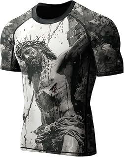 HYPEWAVE Viking Print 3D Never Fade Rash Guard Men, Ultra Soft Compression Shirt UPF 50+ Stretchable Fabric Gift BJJ